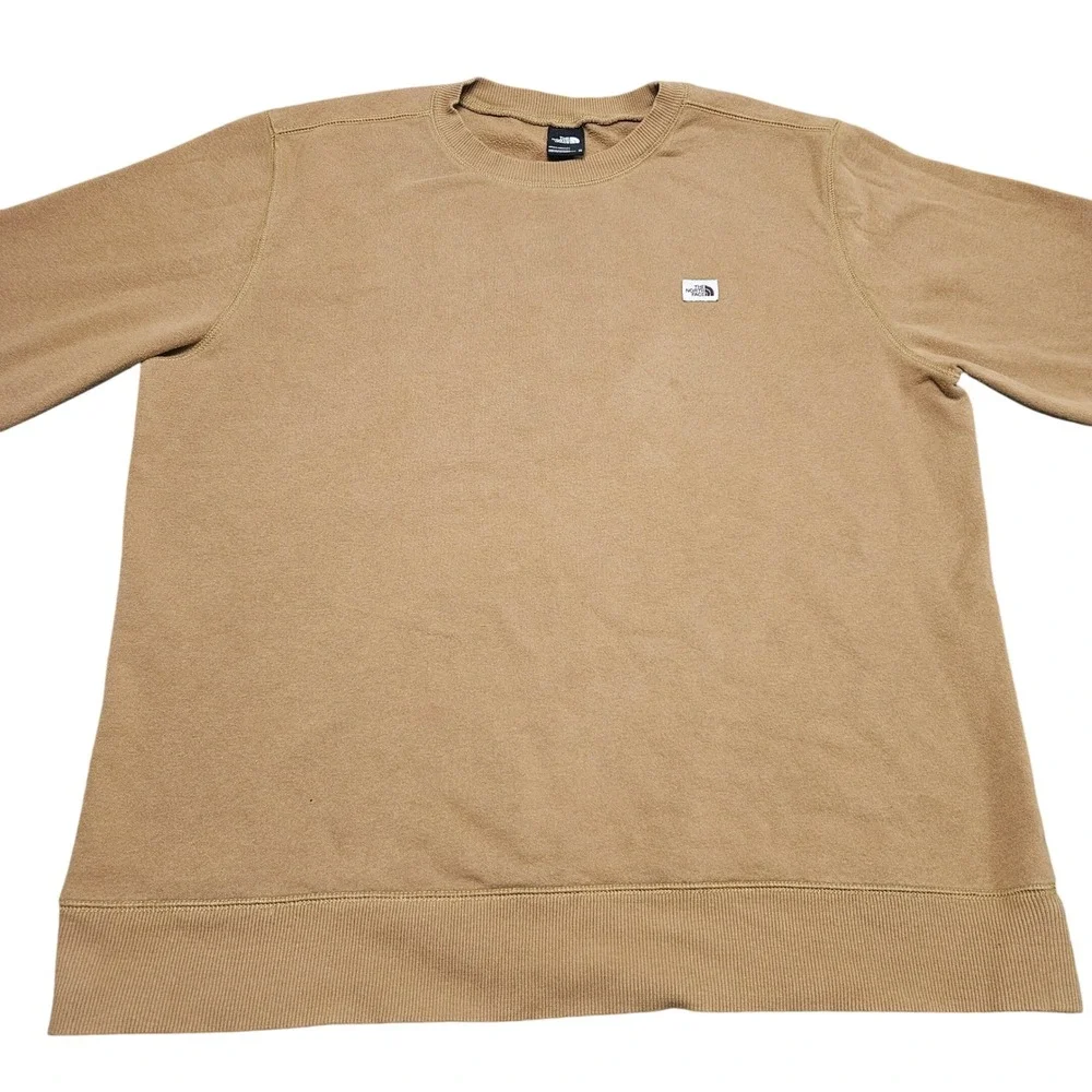 The North Face Crewneck Sweatshirt XL Tan Fleece-Lined Pullover Outdoor Casual